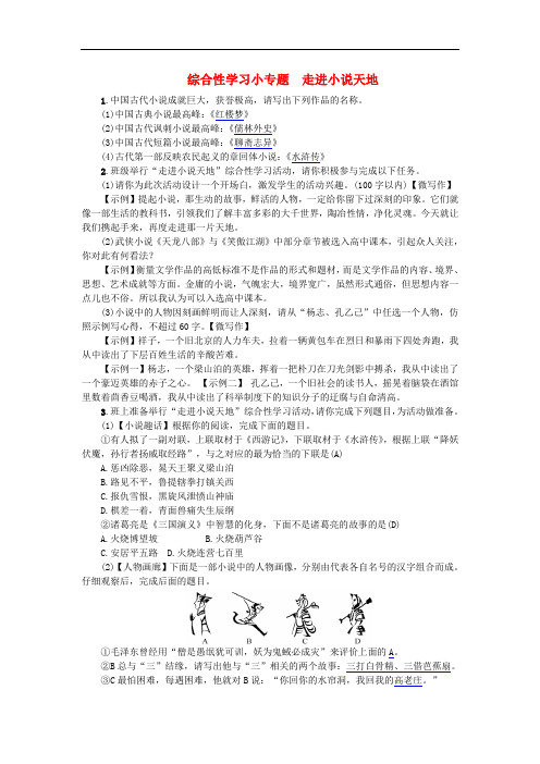 综合性学习走进小说天地练习新人教版 (3)