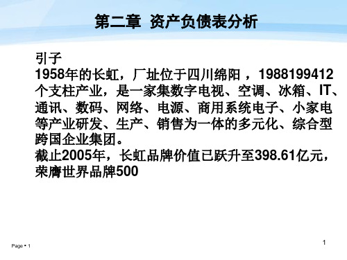 第二章 资产负债表分析(修改)