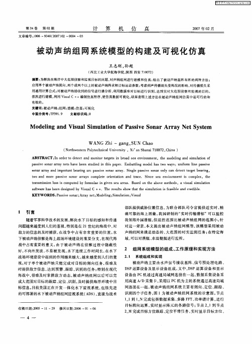 被动声纳组网系统模型的构建及可视化仿真