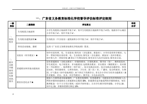 广东省义务教育标准化学校督导评估标准评定细则