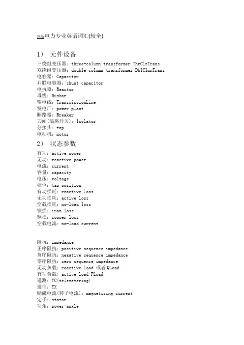 (完整word版)电力专业常用英语词汇