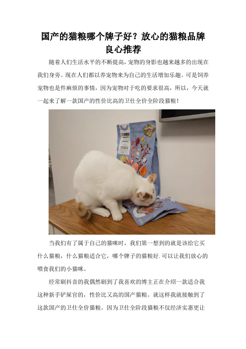 国产的猫粮哪个牌子好？放心的猫粮品牌良心推荐