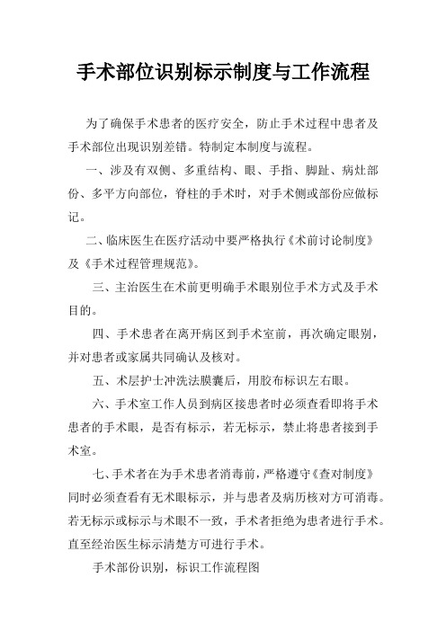 手术部位识别标示制度与工作流程