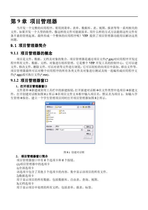 VFP教程第章 项目管理器