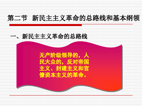 新民主主义革命的总路线和基本纲领