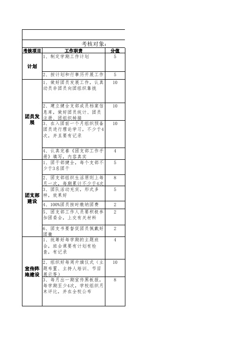 中学团支书考核细则