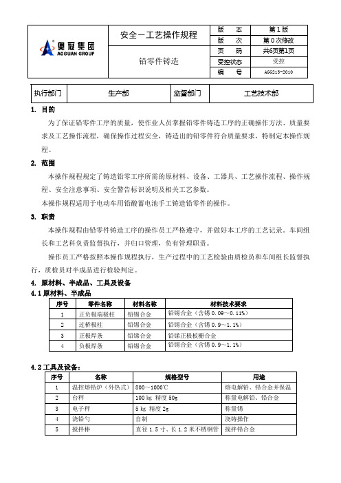 (4)铅零件制造
