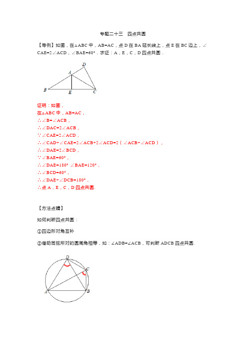 专题23 四点共圆九年级数学全一册重点题型通关训练(人教版)(解析版)