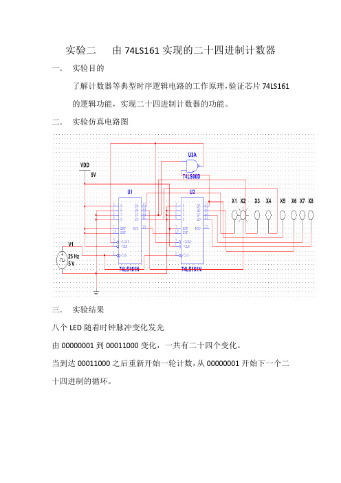 实验二   由74LS161实现的二十四进制计数器