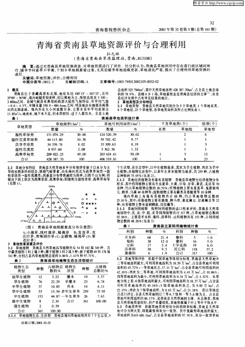 青海省贵南县草地资源评价与合理利用