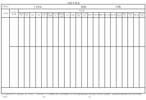 全检不良表