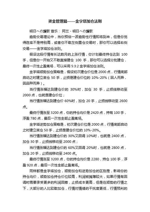 资金管理篇——金字塔加仓法则