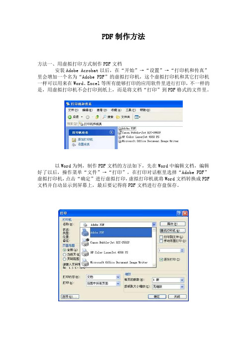 制作PDF文档的方法