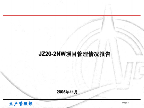 JZ20-2NW项目精细化管理汇报材料