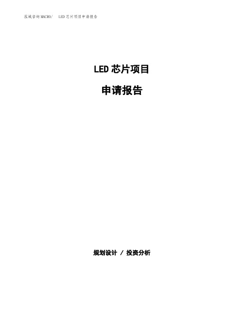 LED芯片项目申请报告范本参考(立项申请)