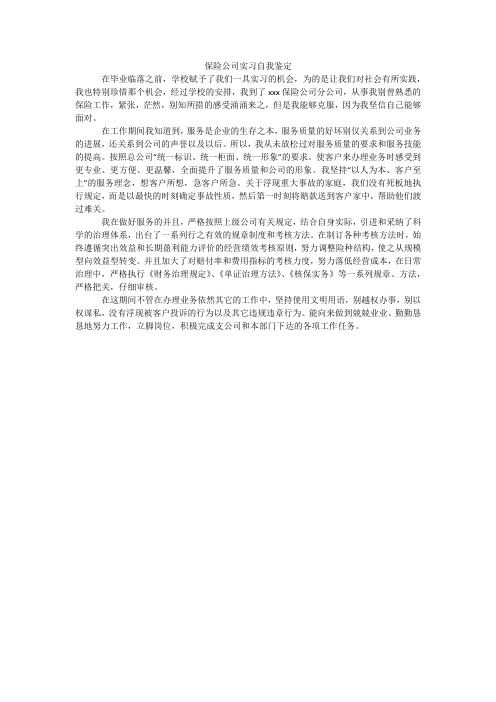 保险公司实习自我鉴定_1