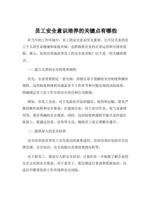 员工安全意识培养的关键点有哪些