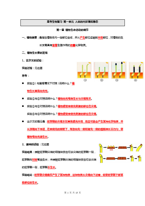 高二上生物期中考试范围知识点总结