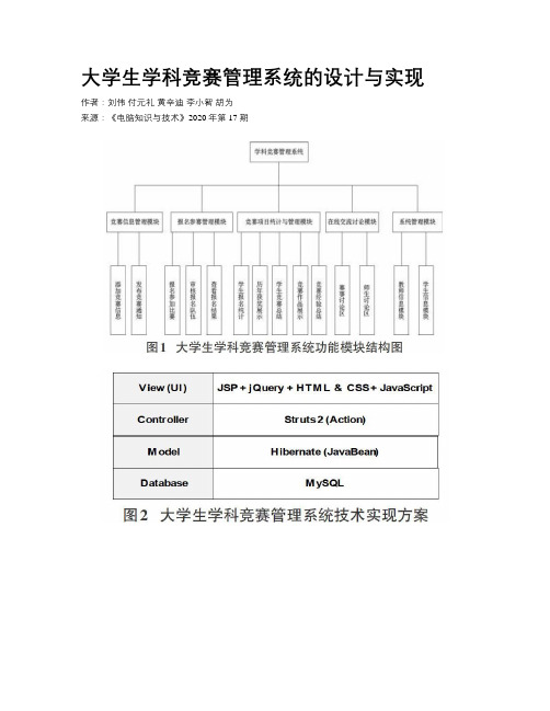 大学生学科竞赛管理系统的设计与实现