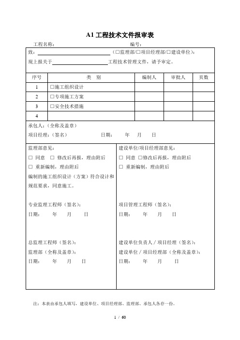 煤矿井巷工程施工资料表格