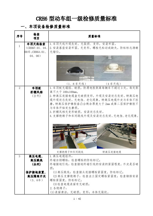 CRH6F型动车组一级检修质量标准