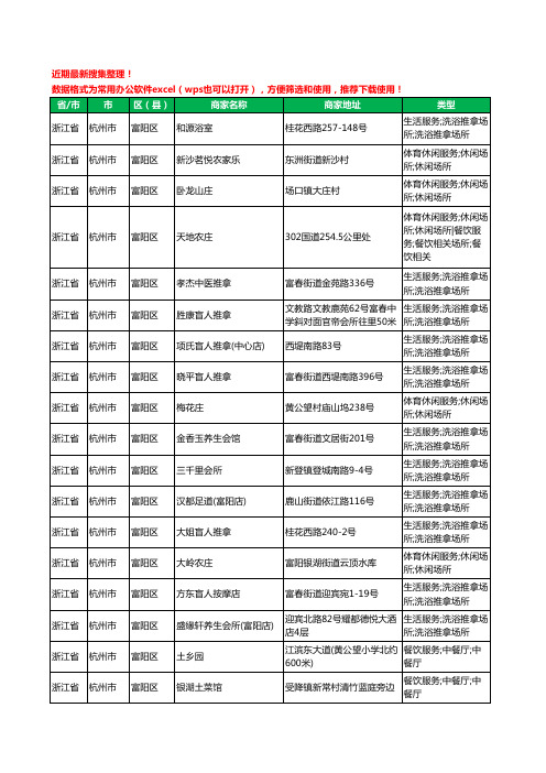 2020新版浙江省杭州市富阳区休闲娱乐工商企业公司商家名录名单黄页联系方式大全815家