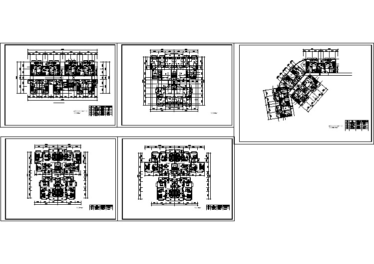 一整套住宅小户型cad平面图纸