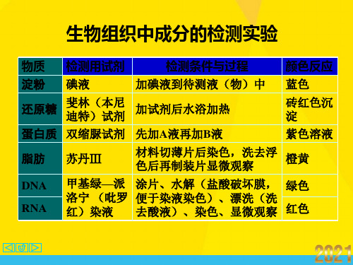 细胞内化学成分的检测实验优秀文档