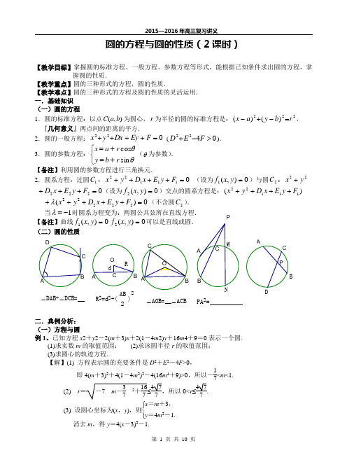 圆的方程(2015版)