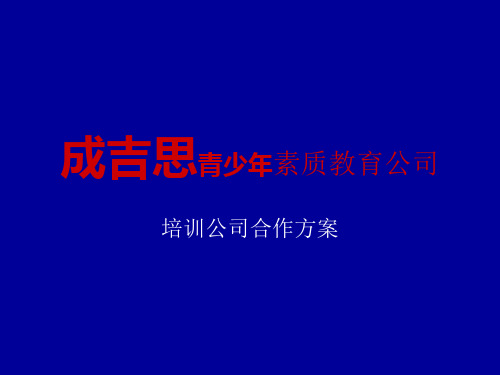 青少年素质教育培训公司合作方案讲解