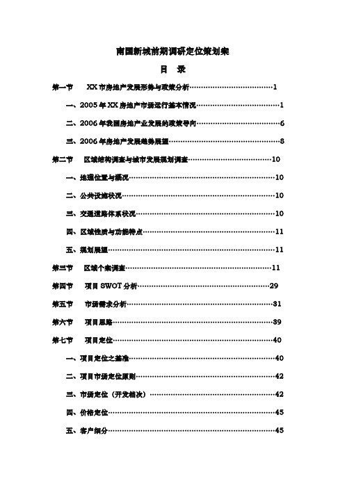 南国新城前期定位策划
