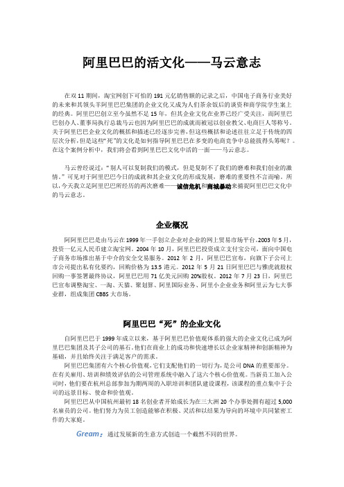 阿里巴巴的活文化——马云意志