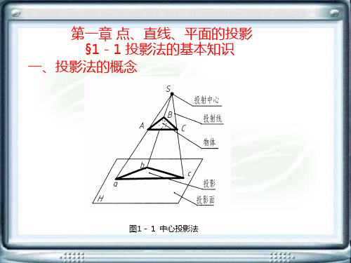 工程制图电子教案第一章 点、直线、平面的投影