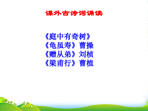 部编版八年级语文上册：《庭中有奇树》《龟虽寿》《赠从弟》《梁甫行》 课件