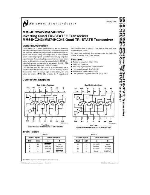 MM54HC242中文资料