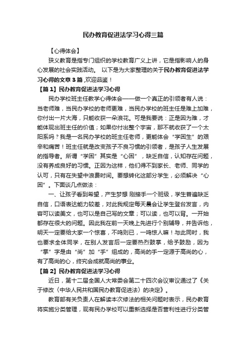 民办教育促进法学习心得三篇