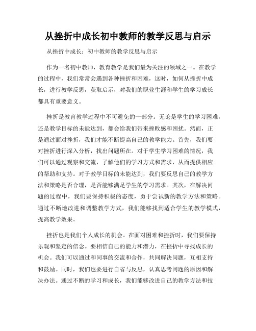 从挫折中成长初中教师的教学反思与启示