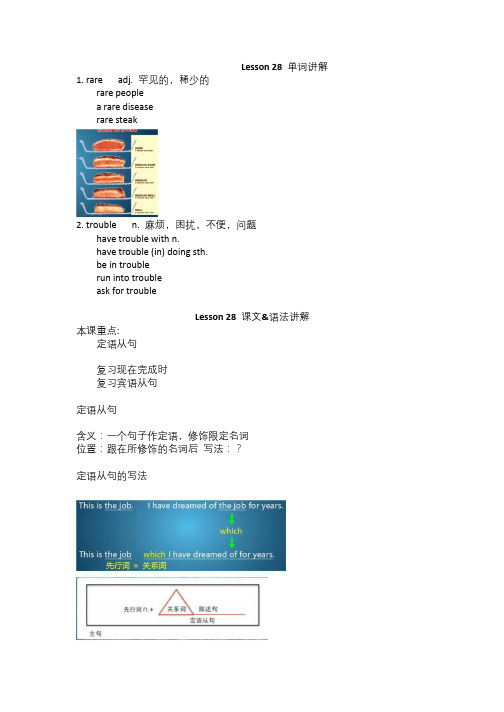 新概念英语第2册课程讲义Lesson28