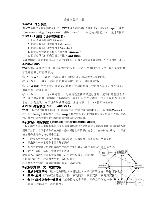 管理学分析工具(本科论文需要知道的模型)