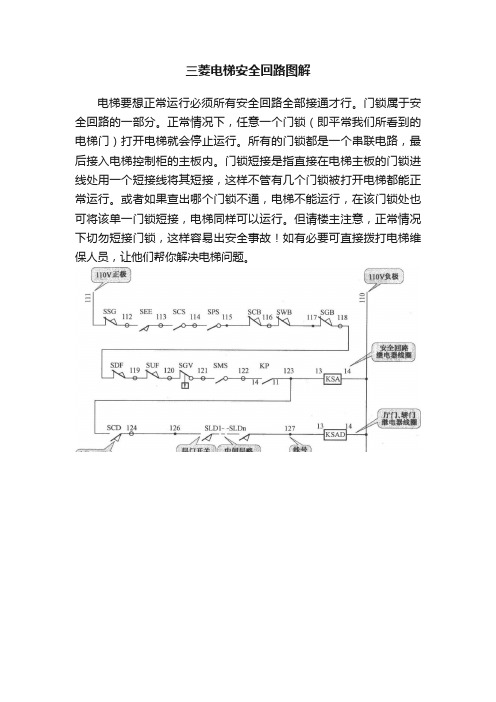 三菱电梯安全回路图解