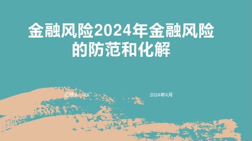 金融风险2024年金融风险的防范和化解