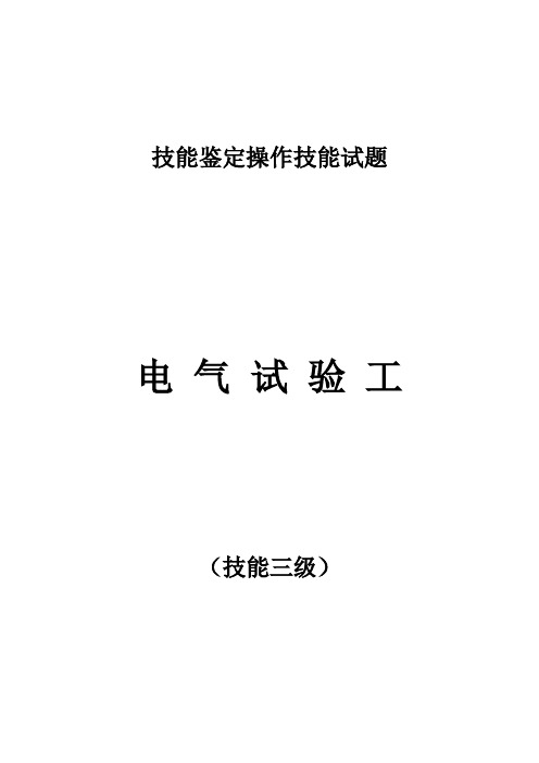 电气试验工职业三级技能签定实操2014-4-4