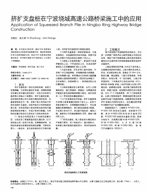 挤扩支盘桩在宁波绕城高速公路桥梁施工中的应用