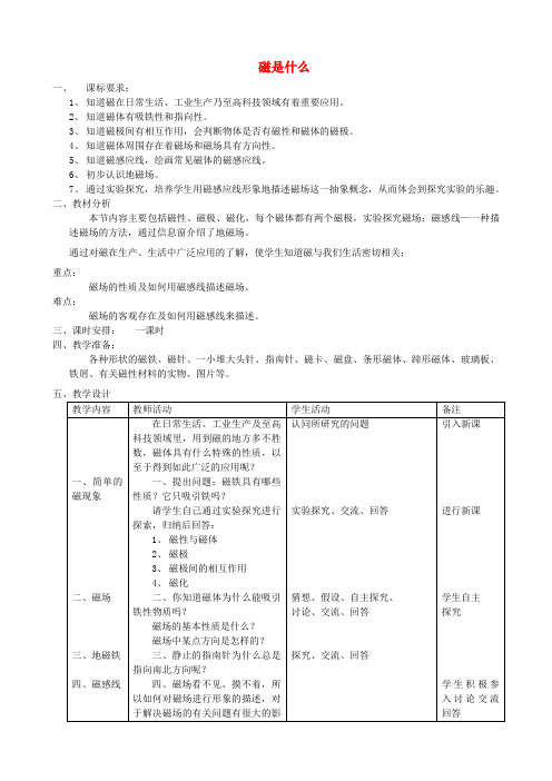 九年级物理全册 17.1 磁是什么教案 (新版)沪科版