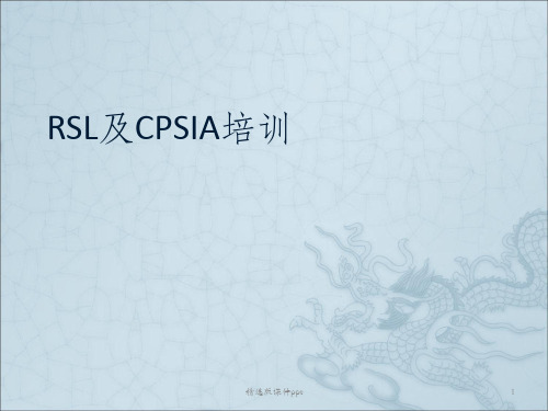 RSL及CPSIA培训教材ppt课件