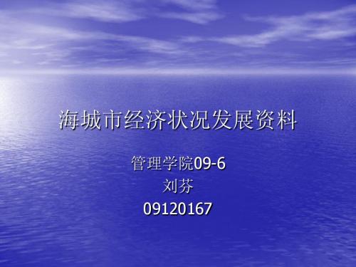 海城经济状况资料表