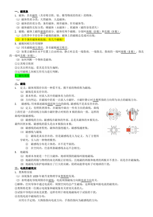 初中物理,电学与磁学知识点梳理(全)