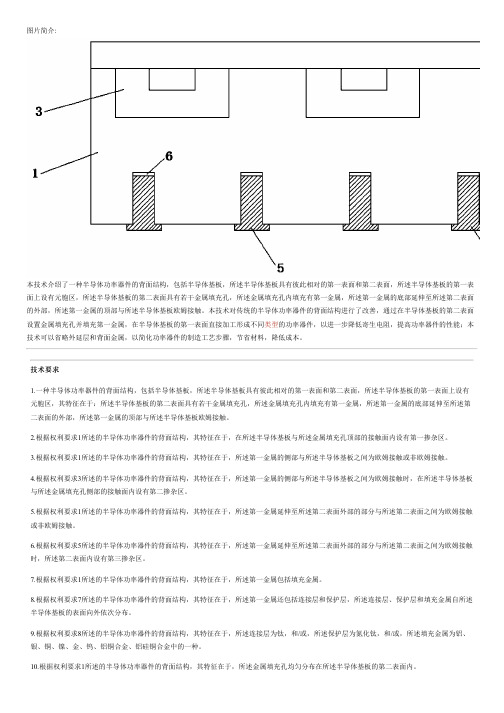 半导体功率器件的背面结构的制作技术