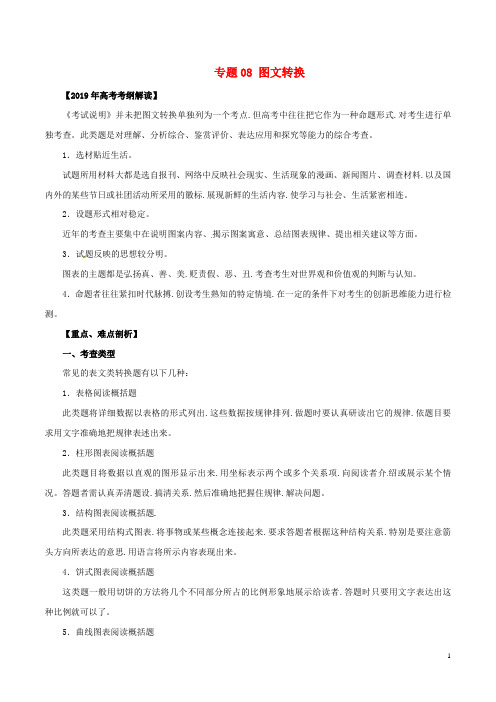 2019年高考语文考纲解读与热点难点突破专题08图文转换教学案含解析