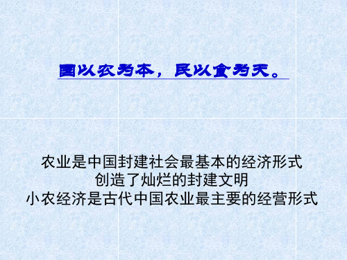 古代中国的小农经济